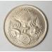 AUSTRALIA 1966 . FIVE 5 CENTS COIN . ERROR . SPLIT PLANCHET